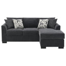  Coaster Furniture Storey 504777 Upholstered Sleeper Sectional Chaise Sofa - Dark Grey IMAGE 7
