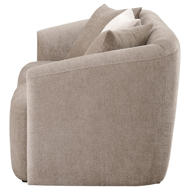 Coaster Furniture Townsend 504755 Chenille Upholstered Rolled Arm Loveseat - Latte IMAGE 4