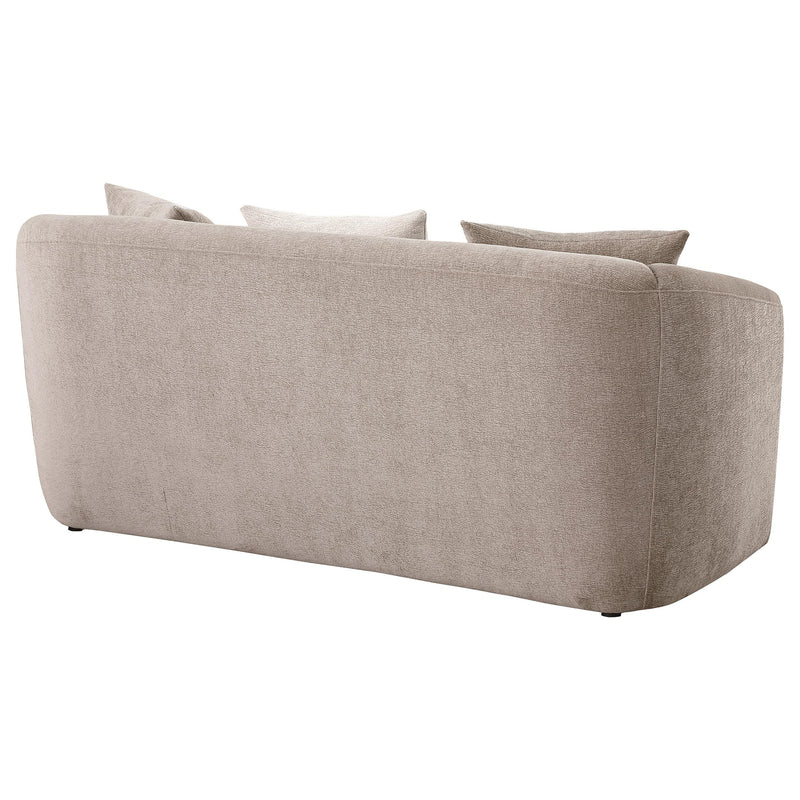 Coaster Furniture Townsend 504755 Chenille Upholstered Rolled Arm Loveseat - Latte IMAGE 6