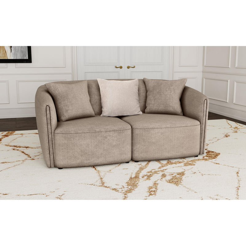 Coaster Furniture Townsend 504755 Chenille Upholstered Rolled Arm Loveseat - Latte IMAGE 8