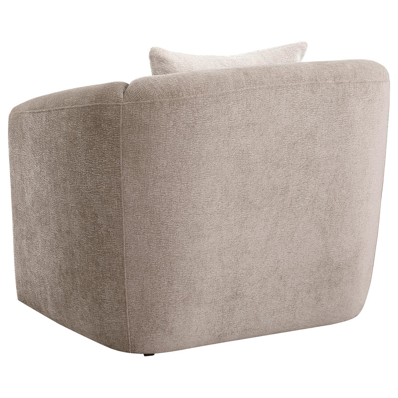 Coaster Furniture Townsend 504756 Chenille Upholstered Rolled Arm Chair - Latte IMAGE 5