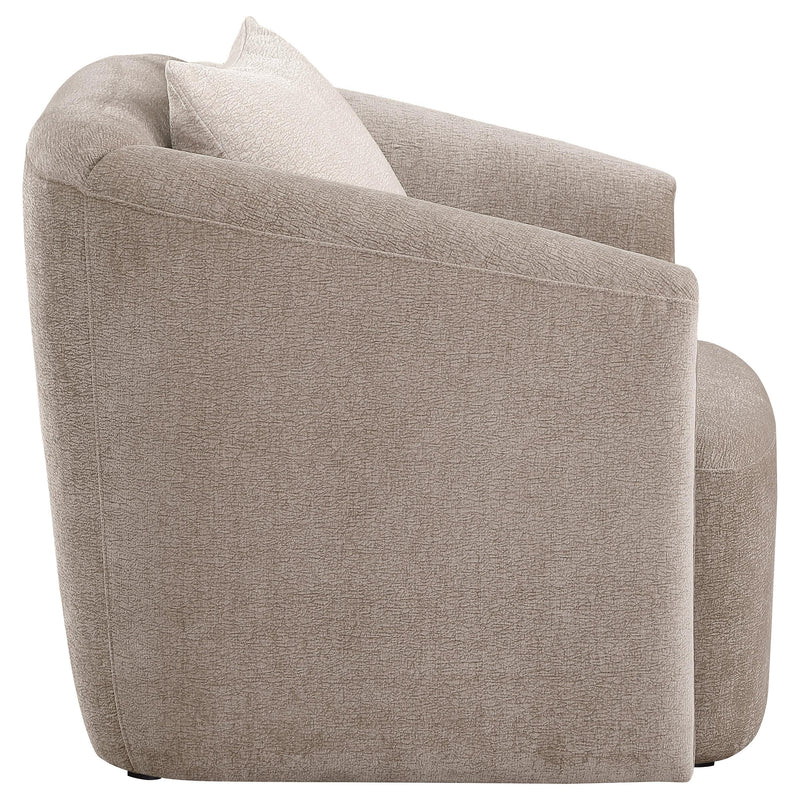 Coaster Furniture Townsend 504756 Chenille Upholstered Rolled Arm Chair - Latte IMAGE 7