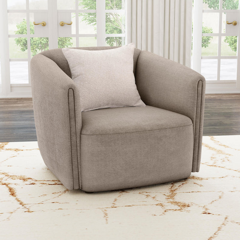 Coaster Furniture Townsend 504756 Chenille Upholstered Rolled Arm Chair - Latte IMAGE 8