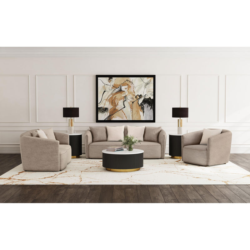 Coaster Furniture Townsend 504756 Chenille Upholstered Rolled Arm Chair - Latte IMAGE 9