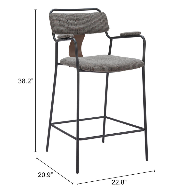 Zuo Couva 110090 Counter Stool - Butterscotch Brown IMAGE 8