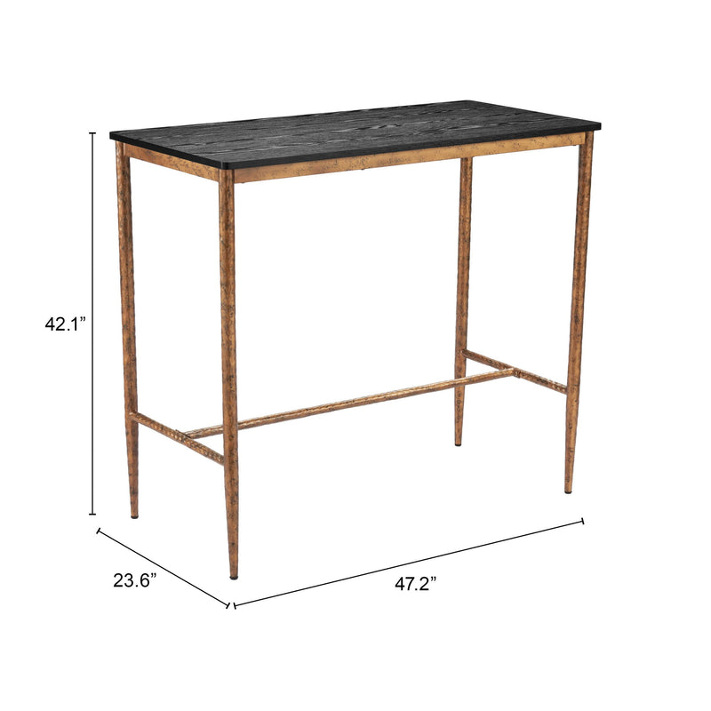 Zuo Nida 109970 Bar Table - Black & Bronze IMAGE 8