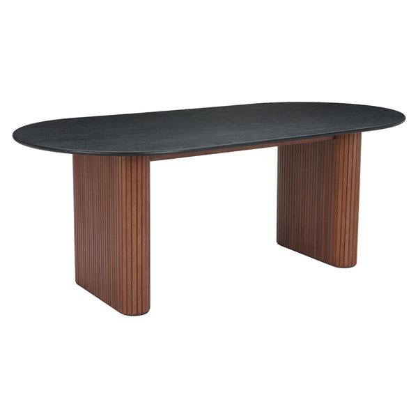 Zuo Lassig 110300 Dining Table - Black & Walnut IMAGE 1