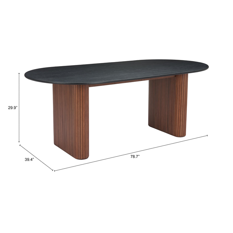 Zuo Lassig 110300 Dining Table - Black & Walnut IMAGE 8