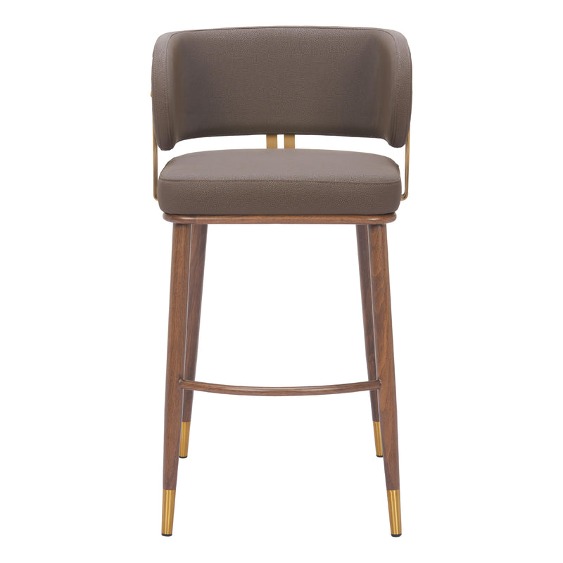 Zuo Brew 110327 Barstool - Brown & Walnut IMAGE 3