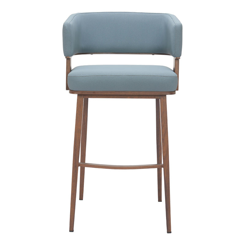 Zuo Poise 110329 Barstool - Azure Grey & Walnut IMAGE 3