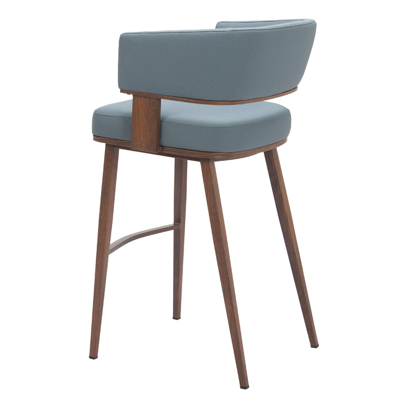Zuo Poise 110329 Barstool - Azure Grey & Walnut IMAGE 5