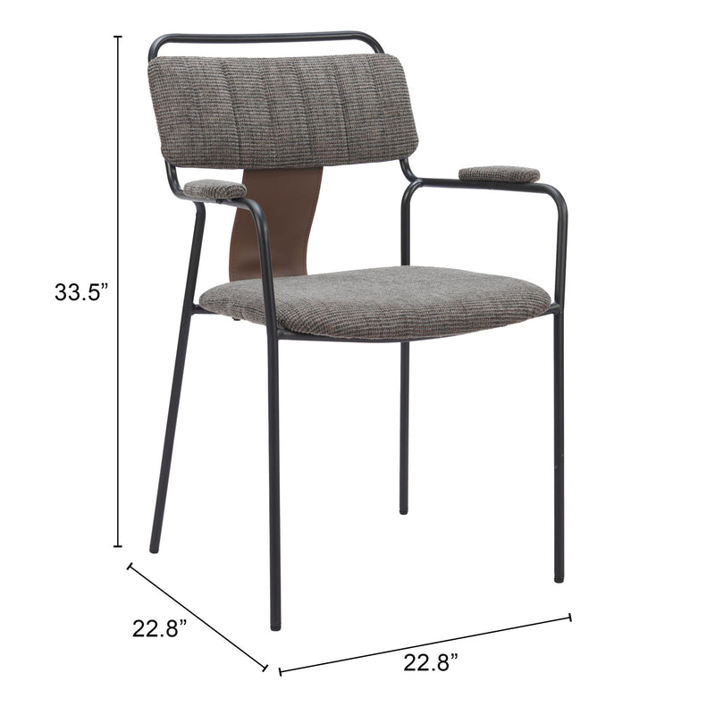 Zuo Couva 110092 Dining Chair - Butterscotch Brown IMAGE 9