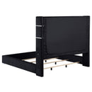  Coaster Furniture Tisdall 306031Q Upholstered Queen Flame Visualizer Bed - Black IMAGE 3