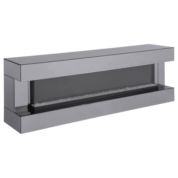 Coaster Furniture Vallerie 710021 71" TV Stand with Visual Flame Box - Grey Mirror IMAGE 1