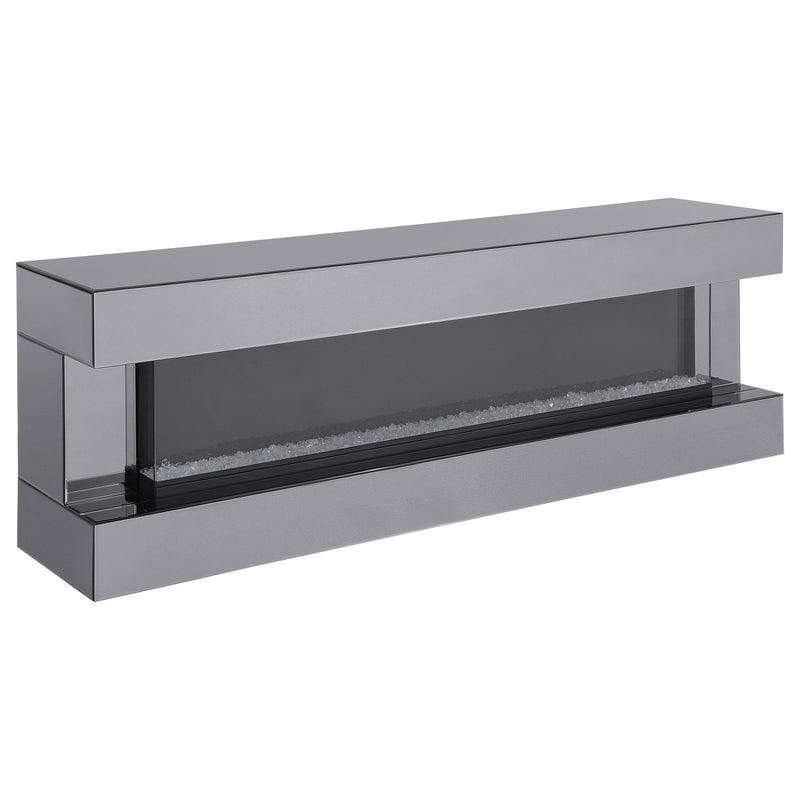 Coaster Furniture Vallerie 710021 71" TV Stand with Visual Flame Box - Grey Mirror IMAGE 1