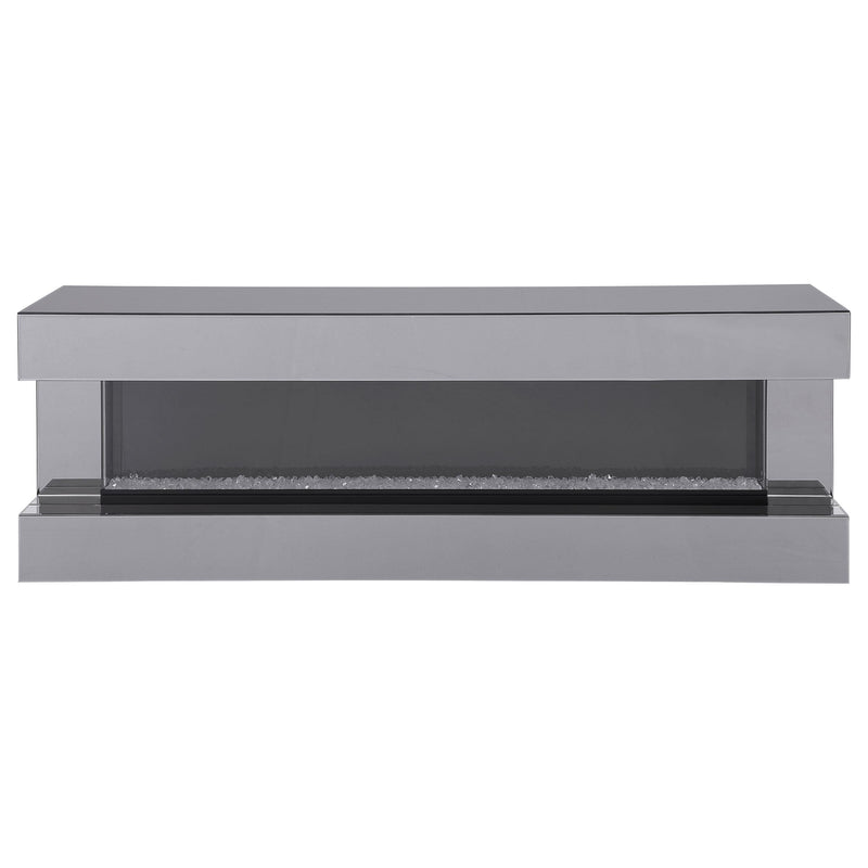 Coaster Furniture Vallerie 710021 71" TV Stand with Visual Flame Box - Grey Mirror IMAGE 3