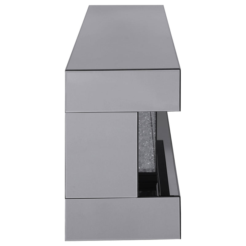 Coaster Furniture Vallerie 710021 71" TV Stand with Visual Flame Box - Grey Mirror IMAGE 6