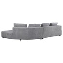  Coaster Furniture Toscano 504075 134-inch Upholstered Sectional Sofa - Grey IMAGE 4