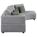 Coaster Furniture Toscano 504075 134-inch Upholstered Sectional Sofa - Grey IMAGE 5