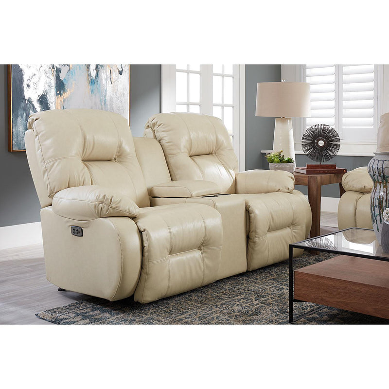 Best Home Furnishings Brinley Power Reclining Leather Loveseat with Console L700CY7-74557L IMAGE 5
