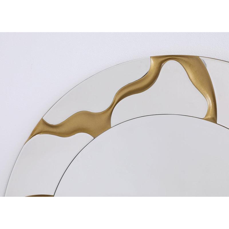  Coaster Furniture Dorinda 961455 36 x 36 Inch Round Kintsugi Style Wall Mirror - Gold IMAGE 4