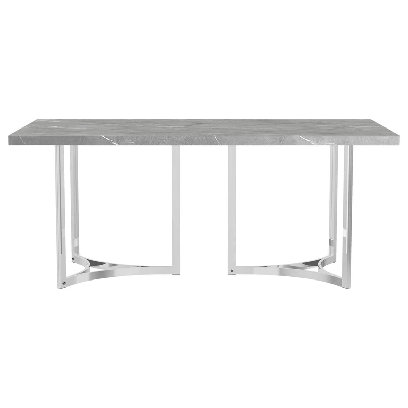  Coaster Furniture Sterling 108121 72-inch Rectangular Dining Table - Grey Faux Marble IMAGE 2