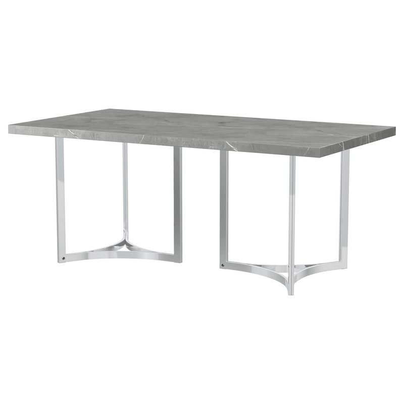  Coaster Furniture Sterling 108121 72-inch Rectangular Dining Table - Grey Faux Marble IMAGE 3