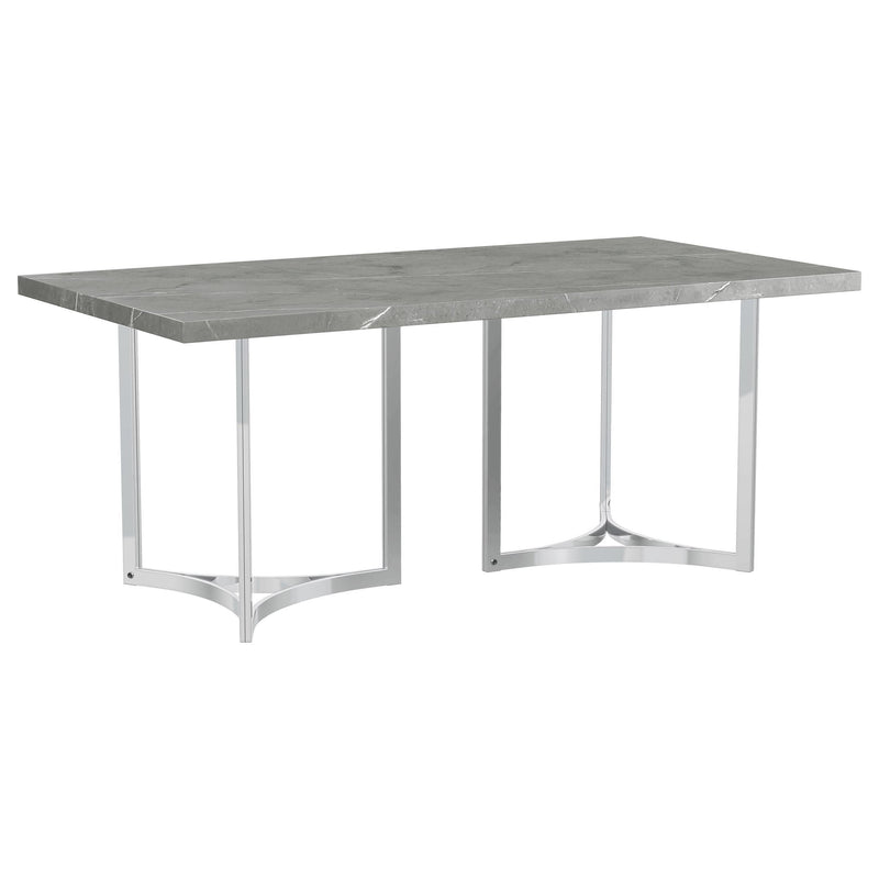  Coaster Furniture Sterling 108121 72-inch Rectangular Dining Table - Grey Faux Marble IMAGE 5