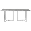  Coaster Furniture Sterling 108121 72-inch Rectangular Dining Table - Grey Faux Marble IMAGE 6