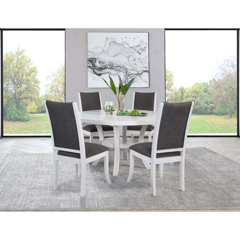 Coaster Furniture Judd 109330 54-inch Round Dining Wood Table with Shelf - Pearl White IMAGE 6