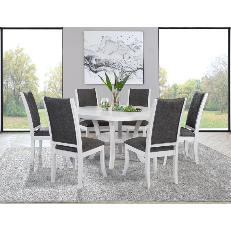  Coaster Furniture Judd 109330 54-inch Round Dining Wood Table with Shelf - Pearl White IMAGE 7