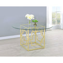  Coaster Furniture Starlight 192641BG Round 54-inch Glass Top Metal Dining Table - Brass IMAGE 2