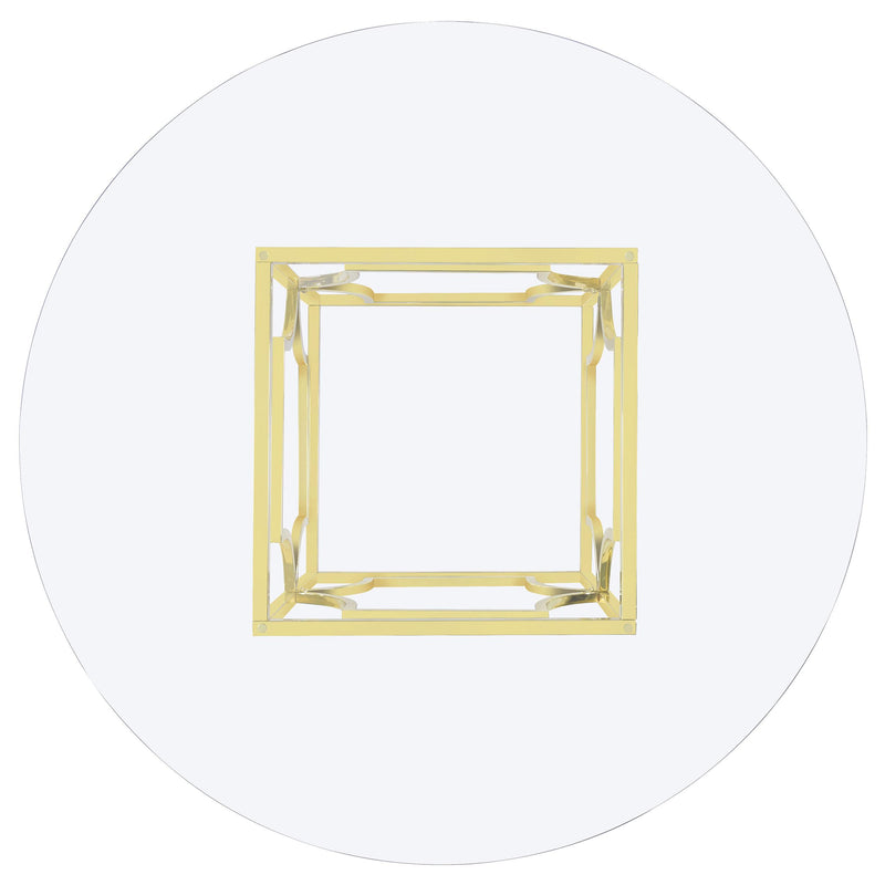  Coaster Furniture Starlight 192641BG Round 54-inch Glass Top Metal Dining Table - Brass IMAGE 4