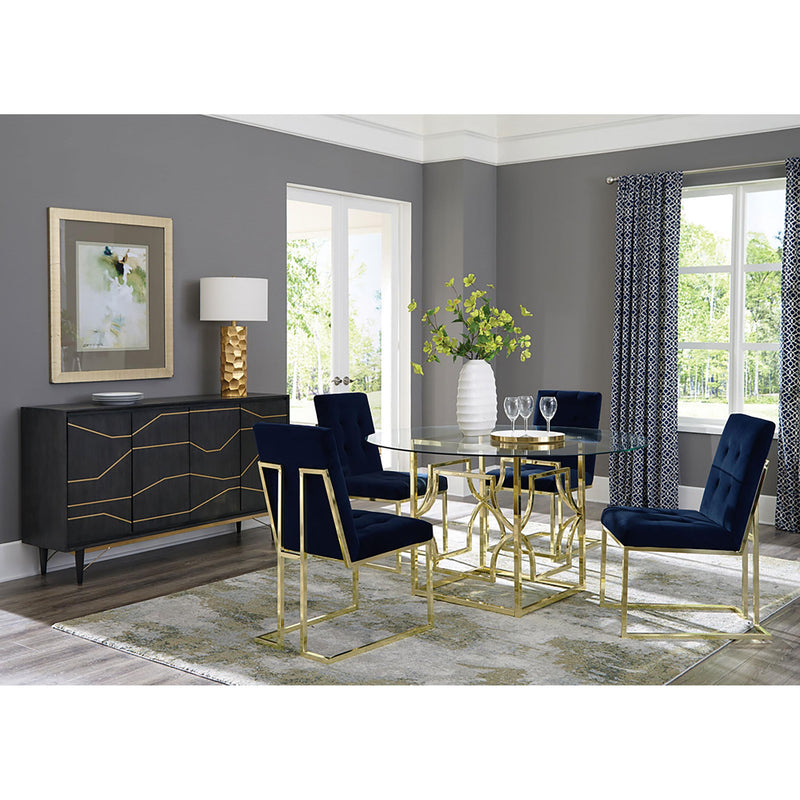  Coaster Furniture Starlight 192641BG Round 54-inch Glass Top Metal Dining Table - Brass IMAGE 5