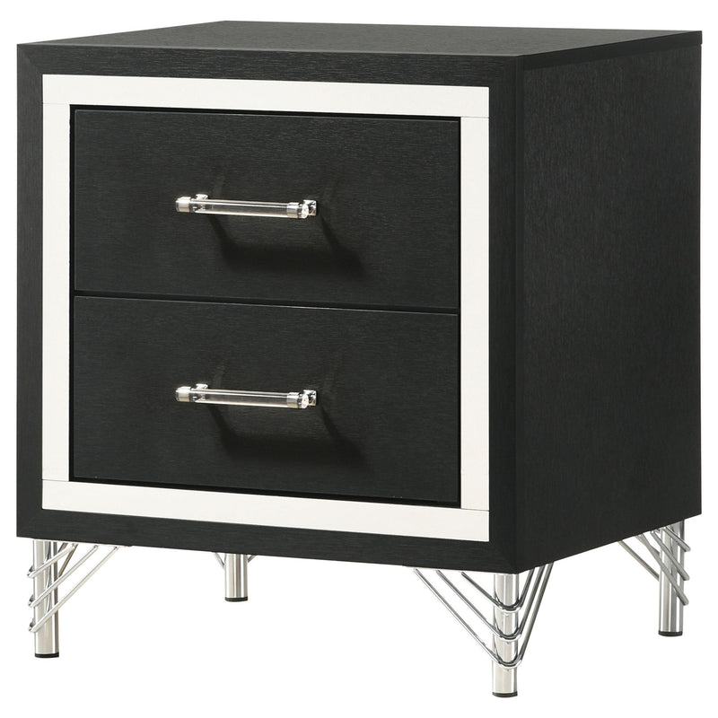  Coaster Furniture Lucia 224992 2-Drawer Nightstand Bedside Table - Black IMAGE 4