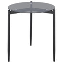  Coaster Furniture Rosalie 710167 Round Smoked Glass Top End Table - Grey IMAGE 3