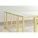  Coaster Furniture Adri 710188 Square Glass Top Coffee Table with Casters - Matte Brass IMAGE 6