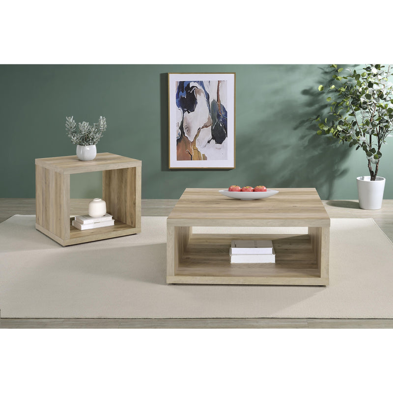 Coaster Furniture Frisco 710507 Square Engineered Wood Side End Table - Distressed Pine IMAGE 7