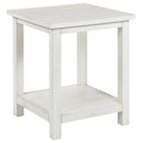  Coaster Furniture Payne 710556 Wood End Table with Shelf - Distressed White IMAGE 1