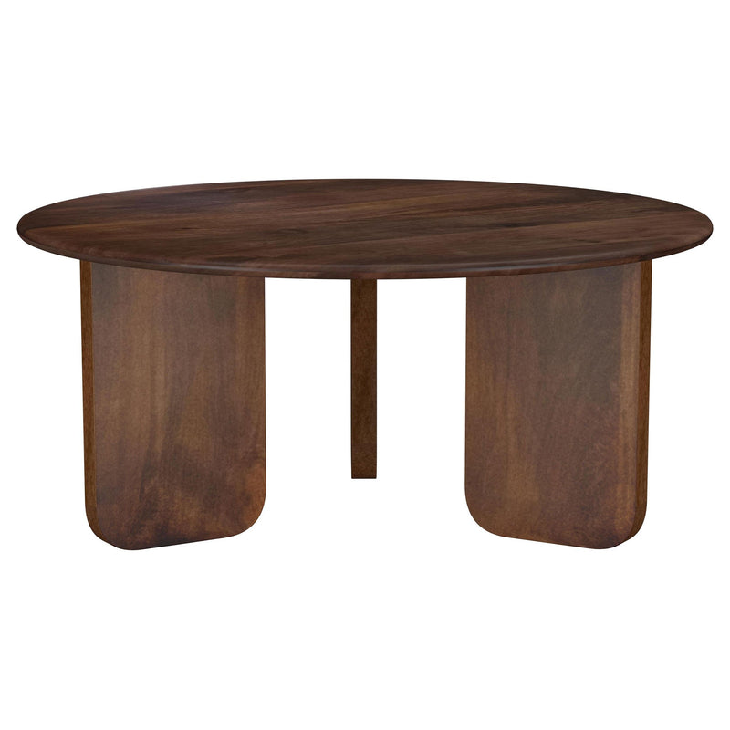  Coaster Furniture Dale 721998 Round Solid Mango Wood Coffee Table - Brown IMAGE 1
