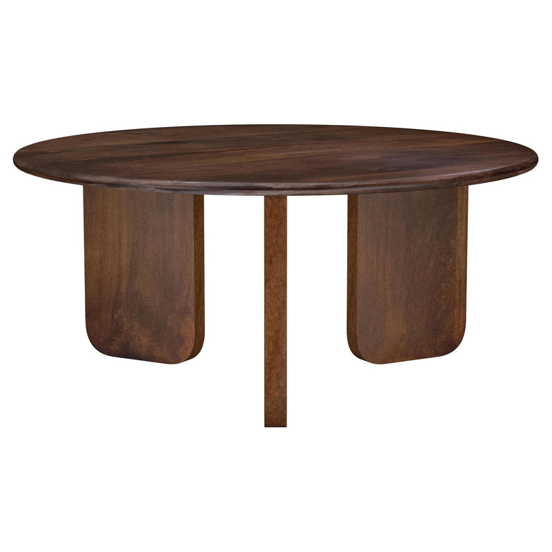  Coaster Furniture Dale 721998 Round Solid Mango Wood Coffee Table - Brown IMAGE 3
