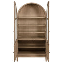  Coaster Furniture Kailani 109386 4-Door Cane Dining Vitrine Display Cabinet - Beige Oak IMAGE 4