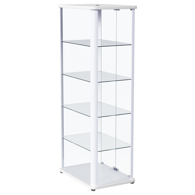  Coaster Furniture Aero 950399 5-shelf Display Curio Cabinet with LED Lighting - White IMAGE 10