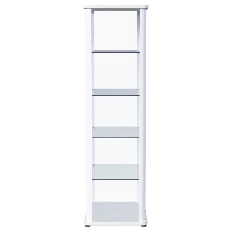  Coaster Furniture Aero 950399 5-shelf Display Curio Cabinet with LED Lighting - White IMAGE 11