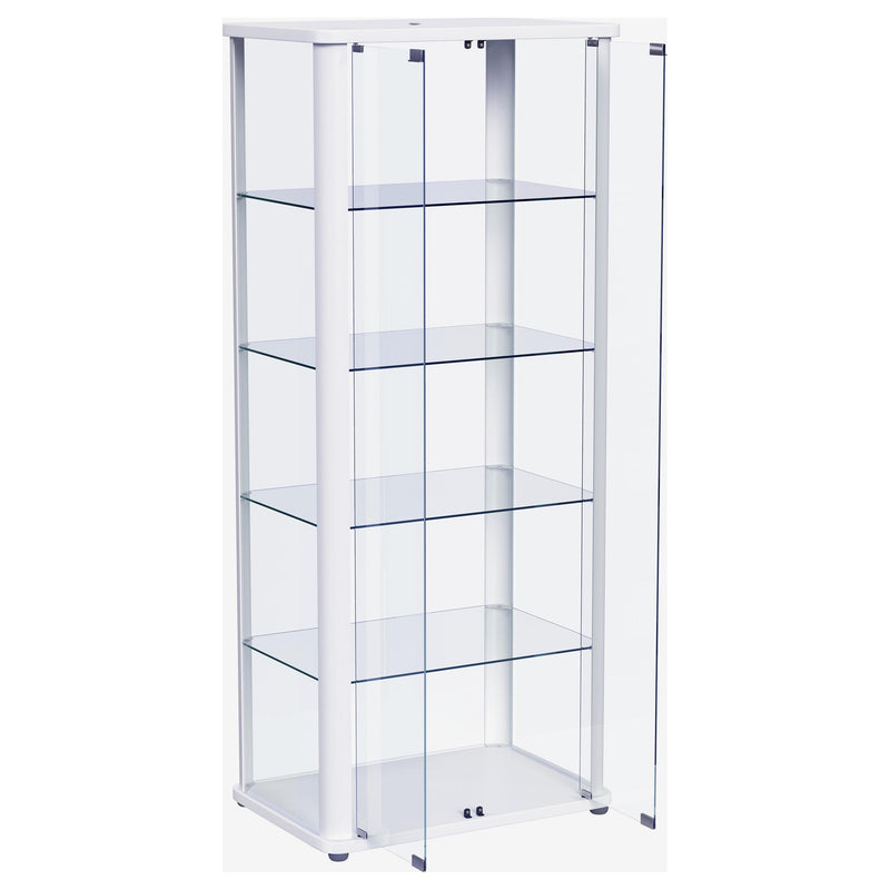  Coaster Furniture Aero 950399 5-shelf Display Curio Cabinet with LED Lighting - White IMAGE 5