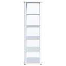  Coaster Furniture Aero 950399 5-shelf Display Curio Cabinet with LED Lighting - White IMAGE 8