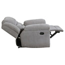  Coaster Furniture Gilson 602553 Chenille Upholstered Glider Recliner Chair - Grey IMAGE 8