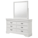  Coaster Furniture Louis Philippe 202443M 6-Drawer Dresser and Mirror - White IMAGE 4