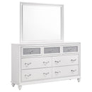  Coaster Furniture Barzini 205893M 7-Drawer Dresser with Mirror - White IMAGE 1