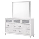  Coaster Furniture Barzini 205893M 7-Drawer Dresser with Mirror - White IMAGE 4